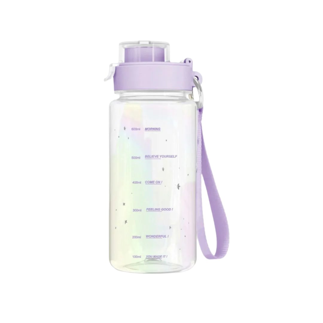 Holographic Series Plastic Bottle with Strap (640mL)(Purple)