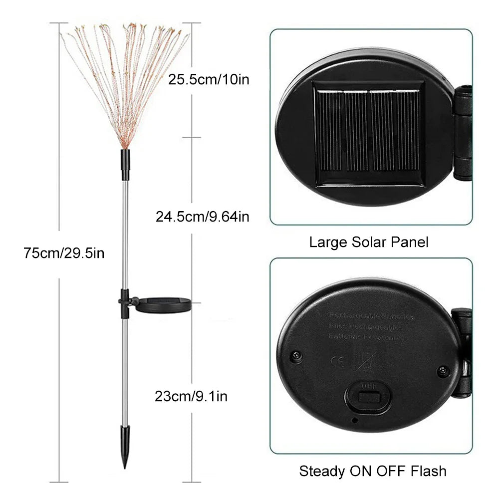 Solar 120 lamp fireworks lamp (Random Colors)