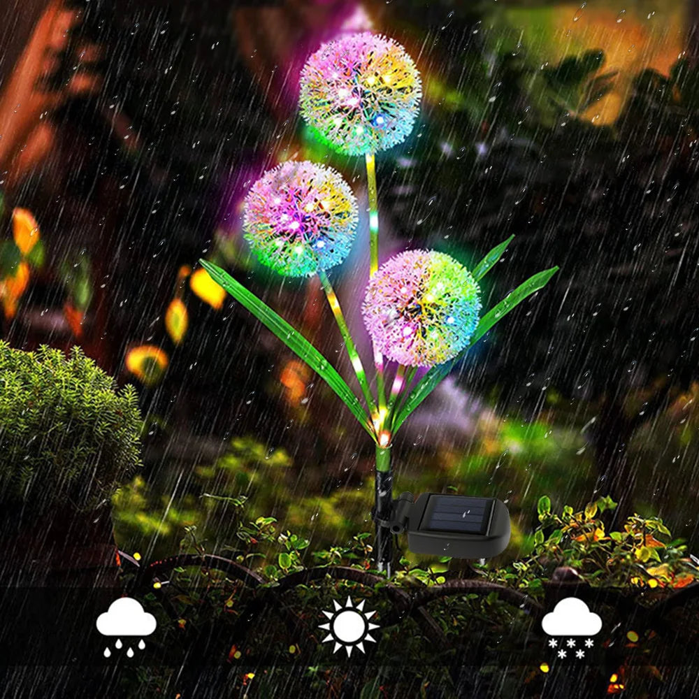 Solar 3-head onion flower ball (Random Colors)