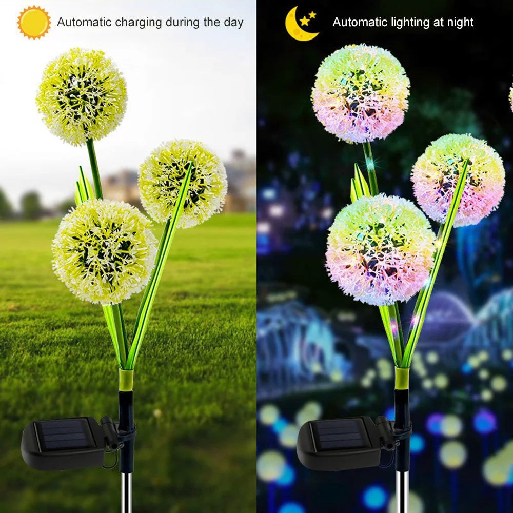 Solar 3-head onion flower ball (Random Colors)