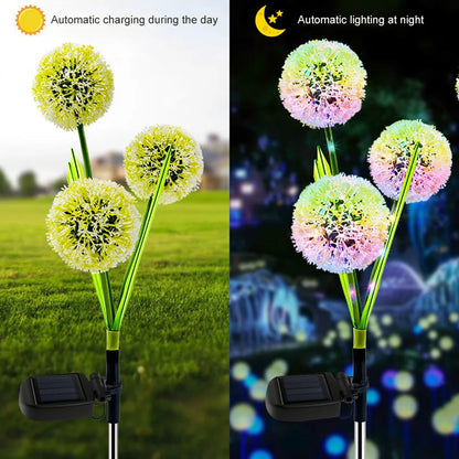 Solar 3-head onion flower ball (Random Colors)