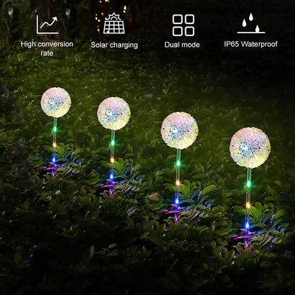 Solar 3-head onion flower ball (Random Colors)