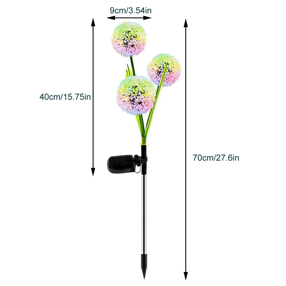 Solar 3-head onion flower ball (Random Colors)