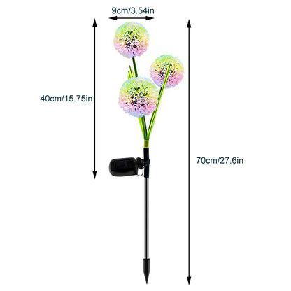 Solar 3-head onion flower ball (Random Colors)