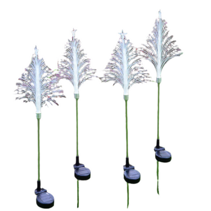 Solar fiber Christmas tree with stars (Random Colors)