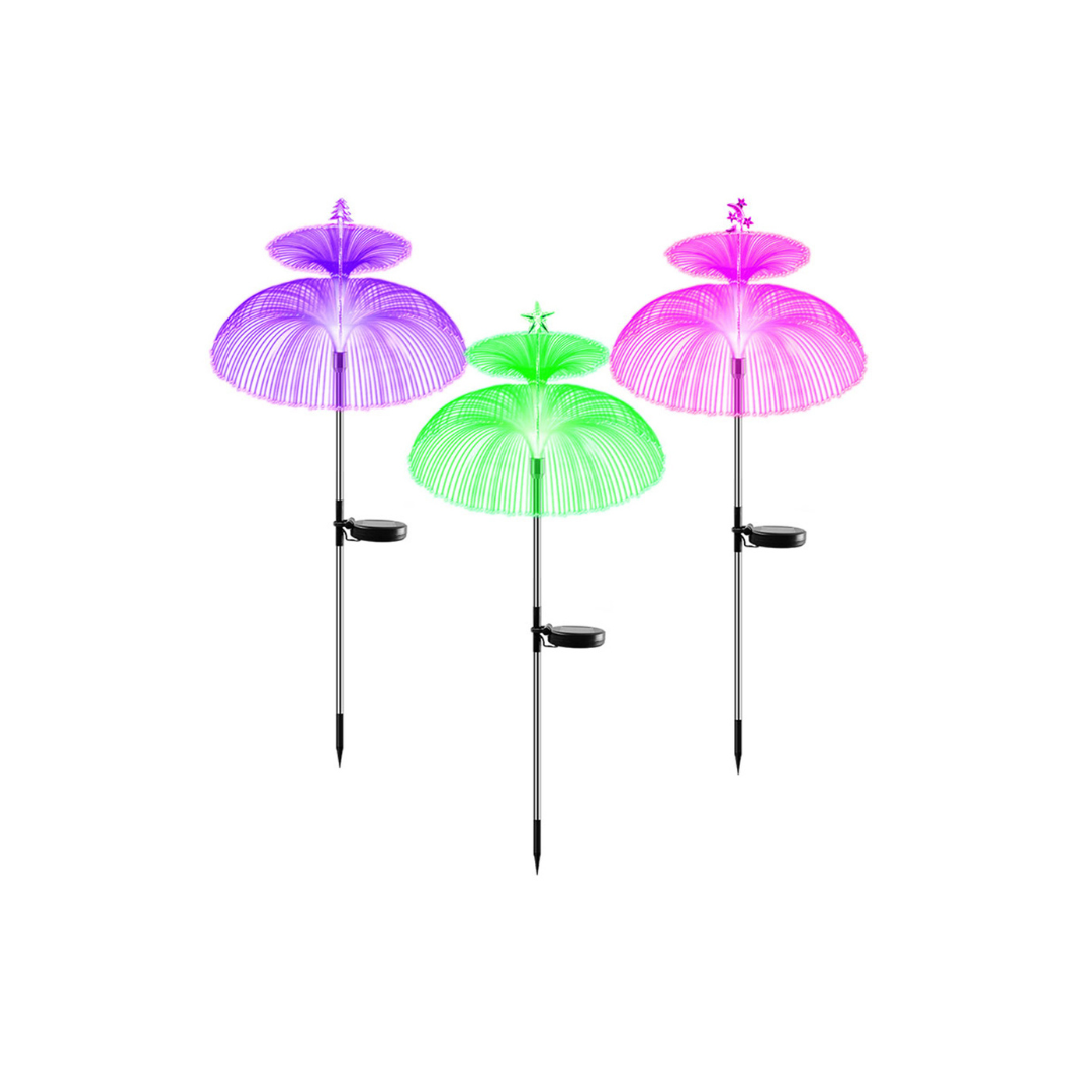 Solar powered double layer jellyfish lamp with stars