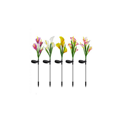 Solar powered four headed calla lily (Random Colors)